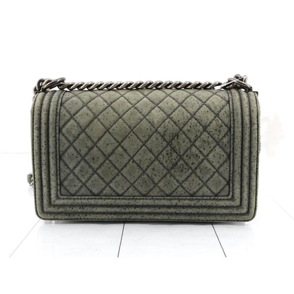 Chanel Grey Spotted Boy Bag Old Medium Iridescent Classic Quilted CC Crossbody - Picture 3 of 16